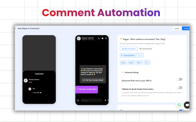 Unlimited DM and Comment Automation Dashboard