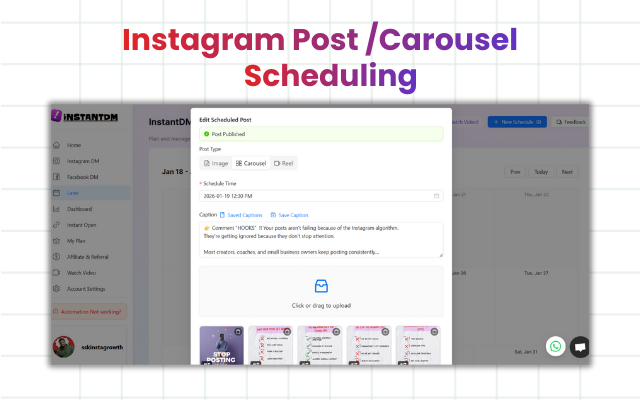 Unified Content Scheduling with Auto DM Dashboard